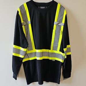 Terra Large Black Reflective Class 1 Level 2 Long Sleeve Shirt